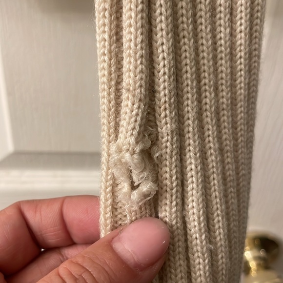 BCBG Cream leather and knit snap button long-sleeve quilted jacket size medium - Picture 10 of 11